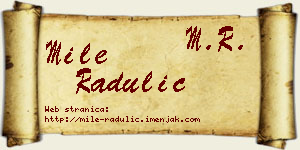 Mile Radulić vizit kartica